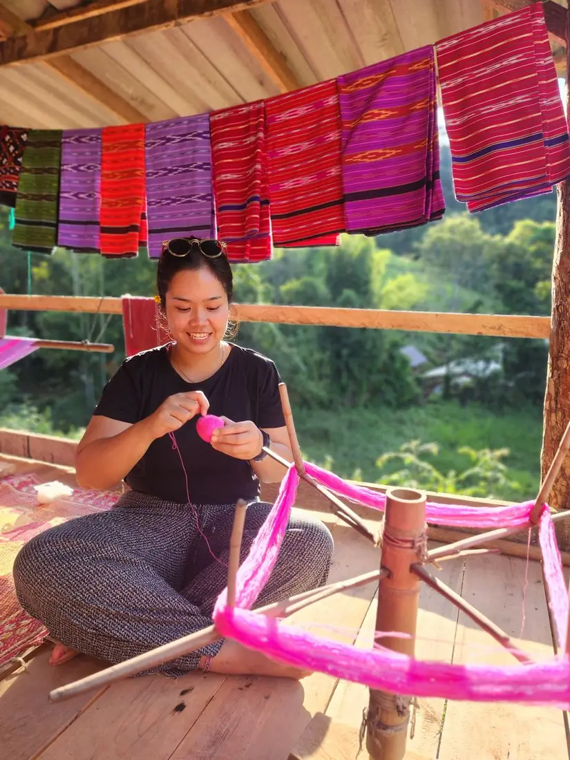 Karen weaver at Ban Naklang